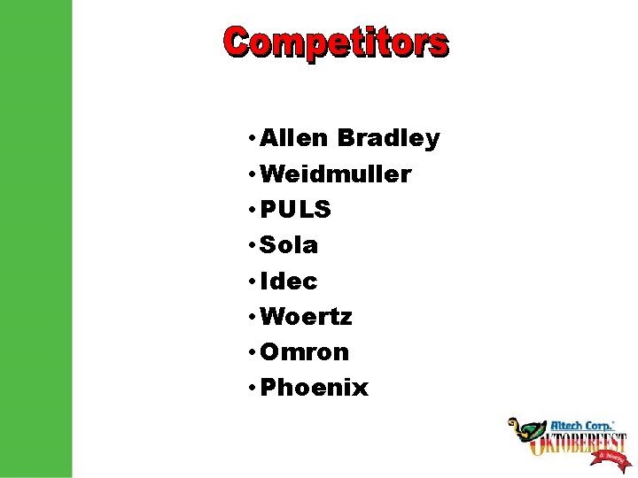  • Allen Bradley • Weidmuller • PULS • Sola • Idec • Woertz