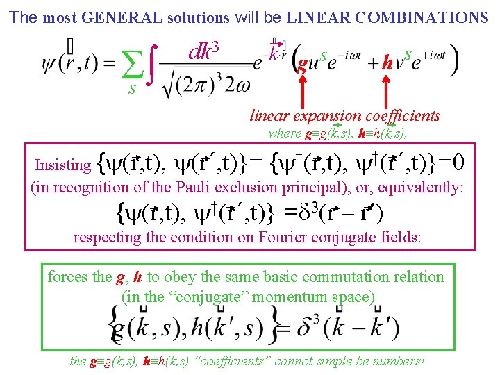 The most GENERAL solutions will be LINEAR COMBINATIONS s dk 3 k g s The most GENERAL solutions will be LINEAR COMBINATIONS s dk 3 k g s