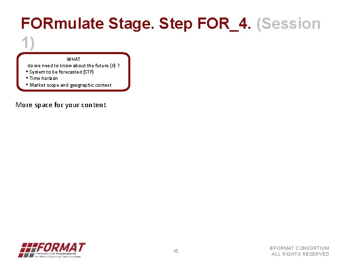 FORmulate Stage. Step FOR_4. (Session 1) WHAT do we need to know about the