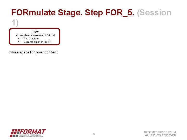 FORmulate Stage. Step FOR_5. (Session 1) HOW do we plan to learn about future?