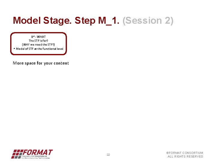 Model Stage. Step M_1. (Session 2) 1 st - WHAT The STF is for?