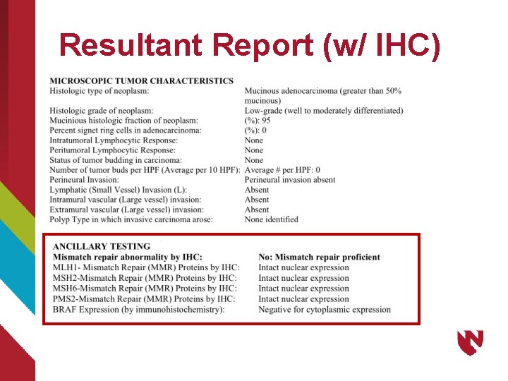 Resultant Report (w/ IHC) 