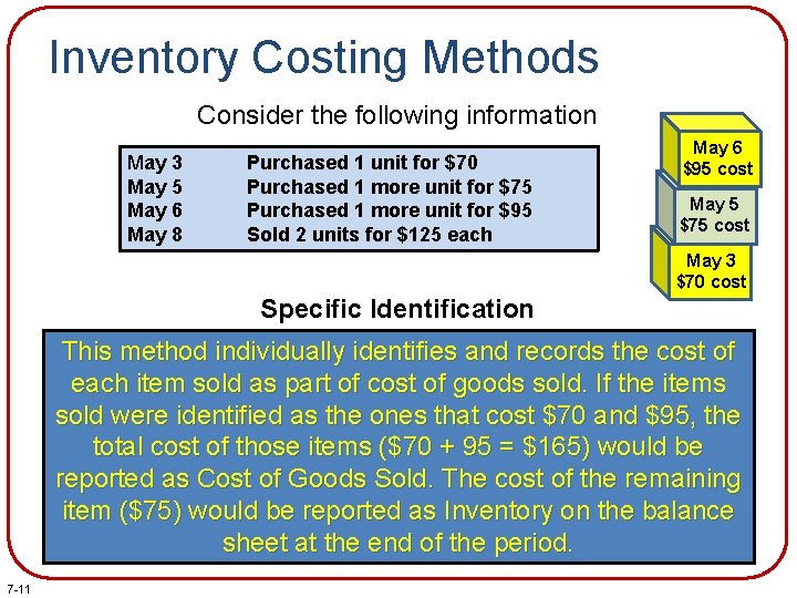 Inventory Costing Methods Consider the following information May 3 May 5 May 6 May