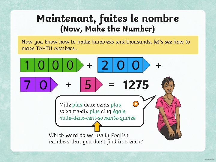 Maintenant, faites le nombre (Now, Make the Number) Now you know how to make