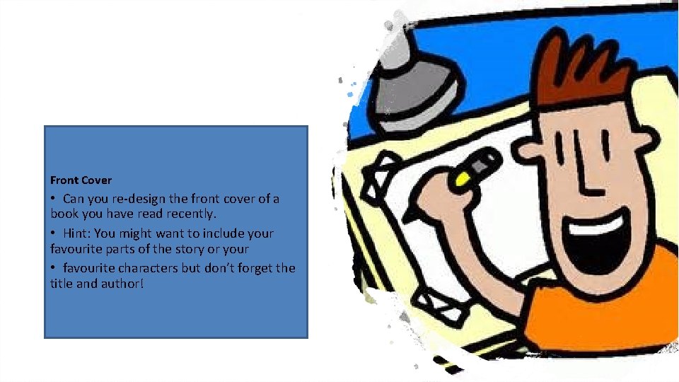 Front Cover • Can you re-design the front cover of a book you have Front Cover • Can you re-design the front cover of a book you have