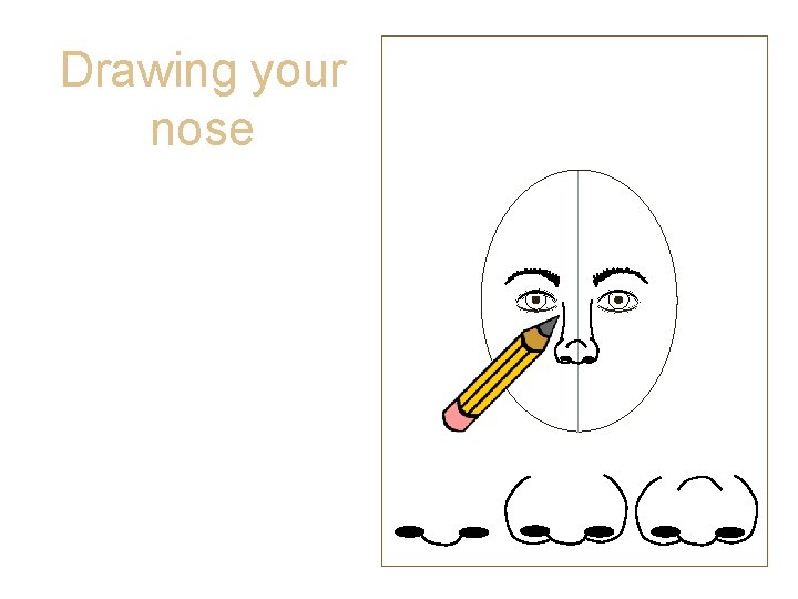 Drawing your nose • Draw what you see in the mirror. • Remember make