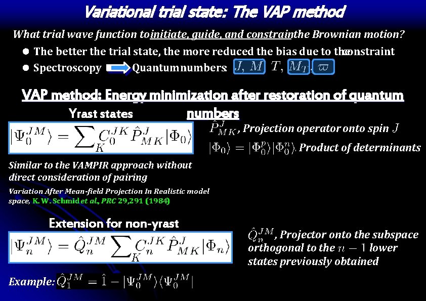 Variational trial state: The VAP method What trial wave function to initiate, guide, and