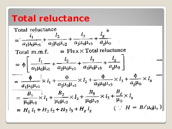 Total reluctance 
