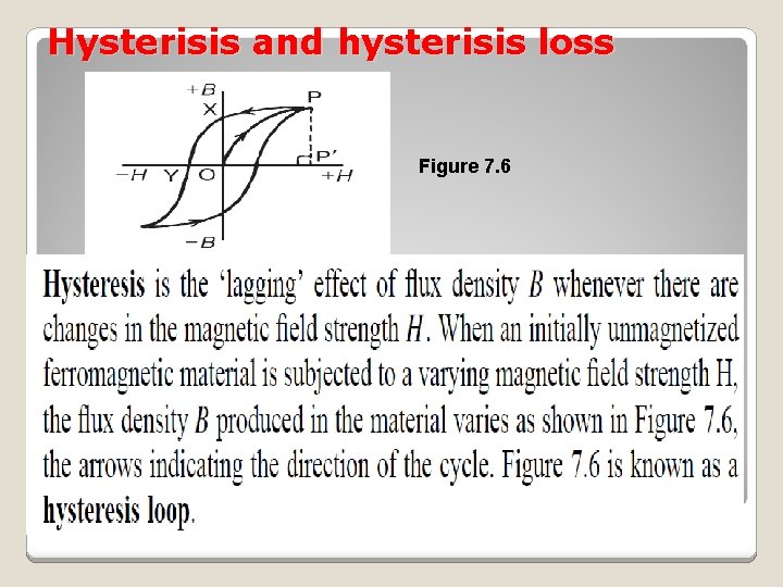 Hysterisis and hysterisis loss Figure 7. 6 