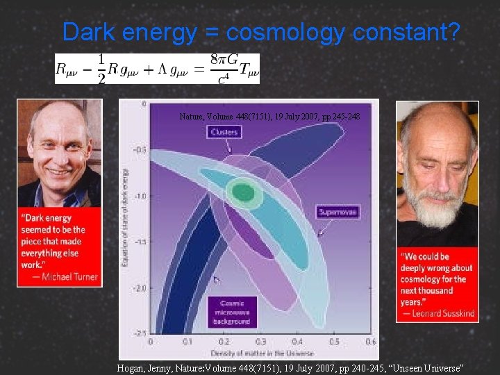 Dark energy = cosmology constant? Nature, Volume 448(7151), 19 July 2007, pp 245 -248