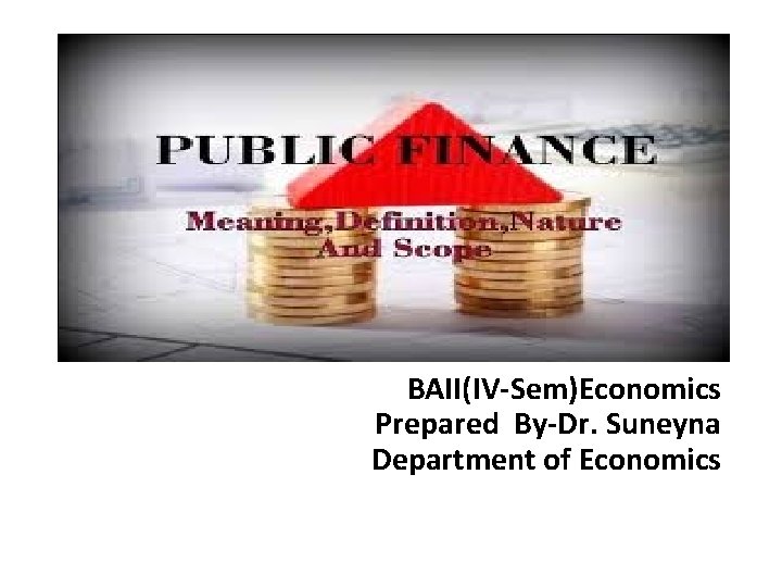 BAII(IV-Sem)Economics Prepared By-Dr. Suneyna Department of Economics 