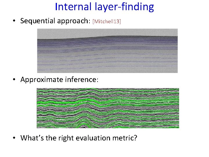 Internal layer-finding • Sequential approach: [Mitchell 13] • Approximate inference: • What’s the right