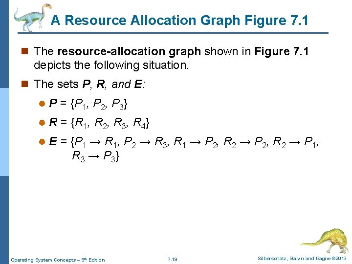 A Resource Allocation Graph Figure 7. 1 n The resource-allocation graph shown in Figure A Resource Allocation Graph Figure 7. 1 n The resource-allocation graph shown in Figure