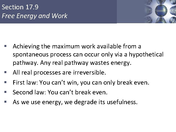 Section 17. 9 Free Energy and Work § Achieving the maximum work available from