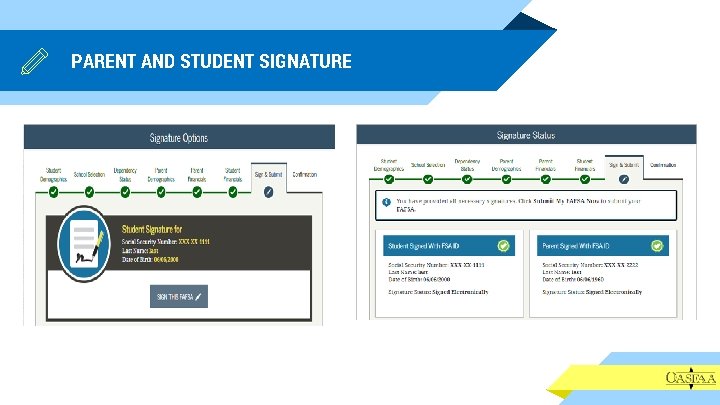 PARENT AND STUDENT SIGNATURE 