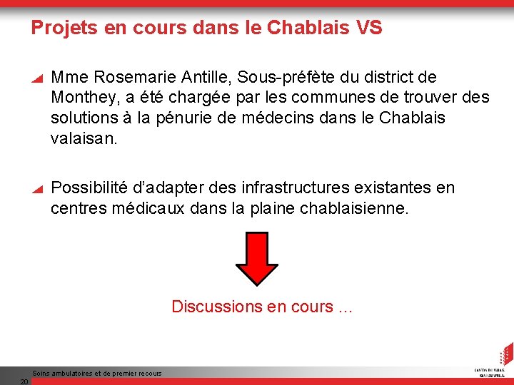 Projets en cours dans le Chablais VS Mme Rosemarie Antille, Sous-préfète du district de