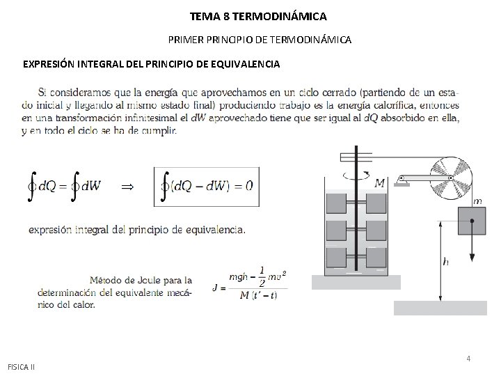 TEMA 8 TERMODINÁMICA PRIMER PRINCIPIO DE TERMODINÁMICA EXPRESIÓN INTEGRAL DEL PRINCIPIO DE EQUIVALENCIA FISICA TEMA 8 TERMODINÁMICA PRIMER PRINCIPIO DE TERMODINÁMICA EXPRESIÓN INTEGRAL DEL PRINCIPIO DE EQUIVALENCIA FISICA