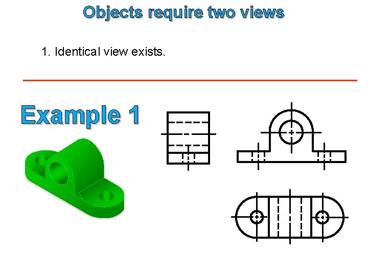 Objects require two views 1. Identical view exists. Example 1 