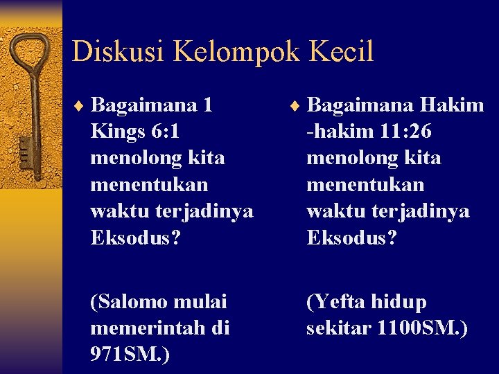 Diskusi Kelompok Kecil ¨ Bagaimana 1 ¨ Bagaimana Hakim Kings 6: 1 menolong kita