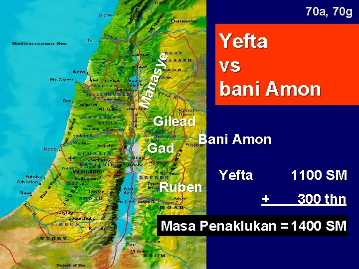 70 a, 70 g Man asy e Yefta vs bani Amon Gilead Gad Bani