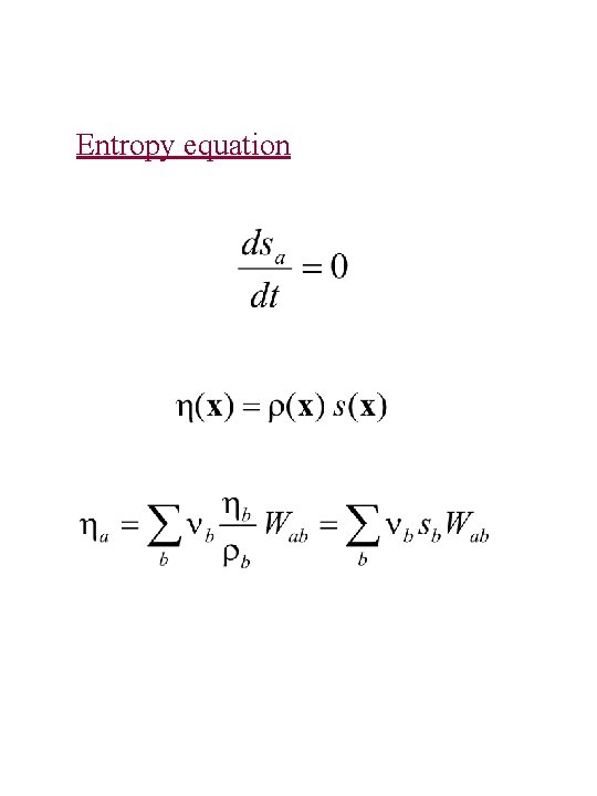 Entropy equation 