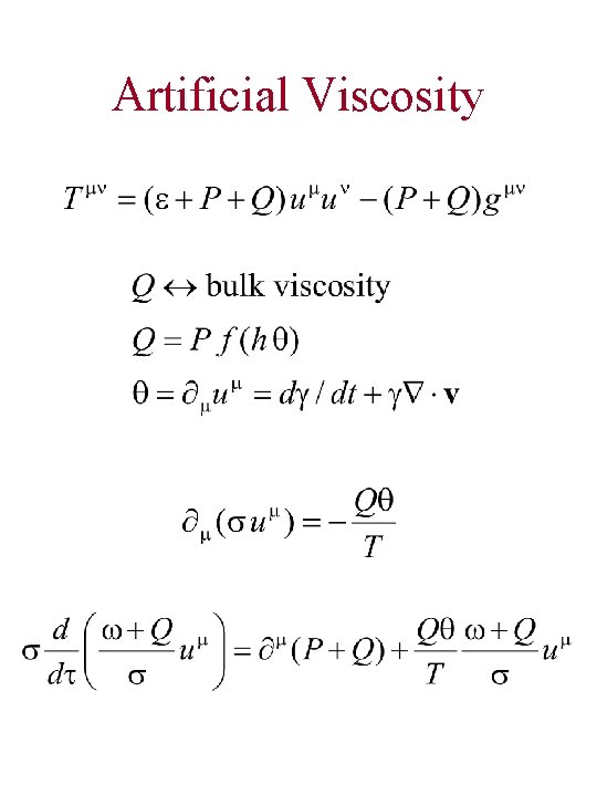 Artificial Viscosity 