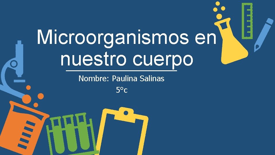 Microorganismos en nuestro cuerpo Nombre: Paulina Salinas 5°c 