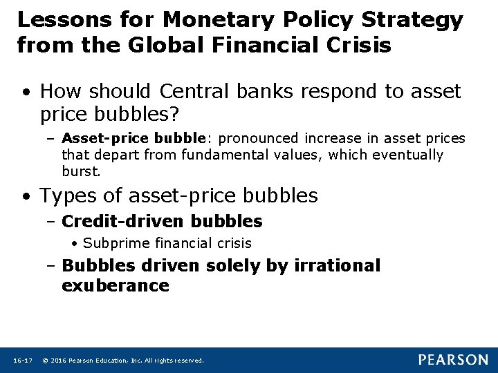 Lessons for Monetary Policy Strategy from the Global Financial Crisis • How should Central Lessons for Monetary Policy Strategy from the Global Financial Crisis • How should Central