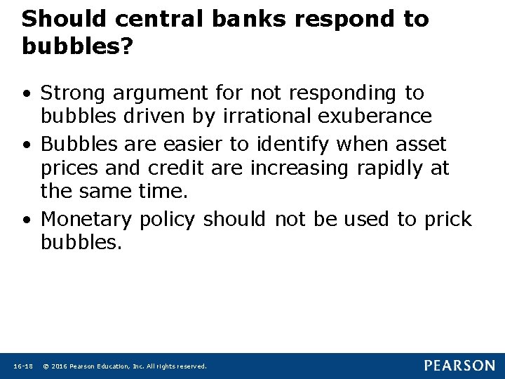 Should central banks respond to bubbles? • Strong argument for not responding to bubbles Should central banks respond to bubbles? • Strong argument for not responding to bubbles