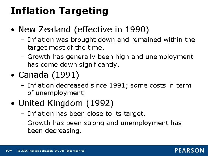 Inflation Targeting • New Zealand (effective in 1990) – Inflation was brought down and Inflation Targeting • New Zealand (effective in 1990) – Inflation was brought down and