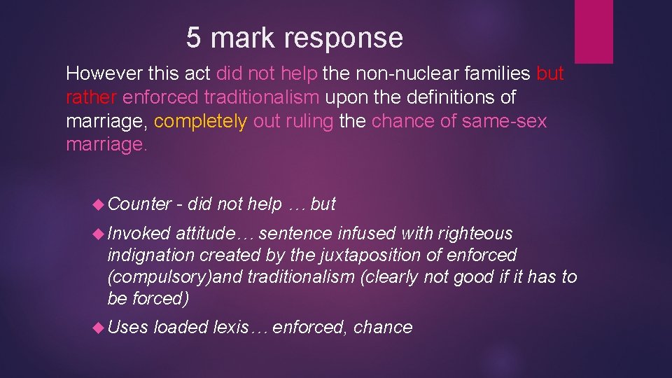 5 mark response However this act did not help the non-nuclear families but rather