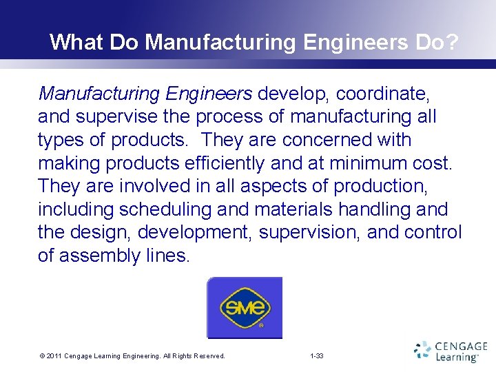 What Do Manufacturing Engineers Do? Manufacturing Engineers develop, coordinate, and supervise the process of