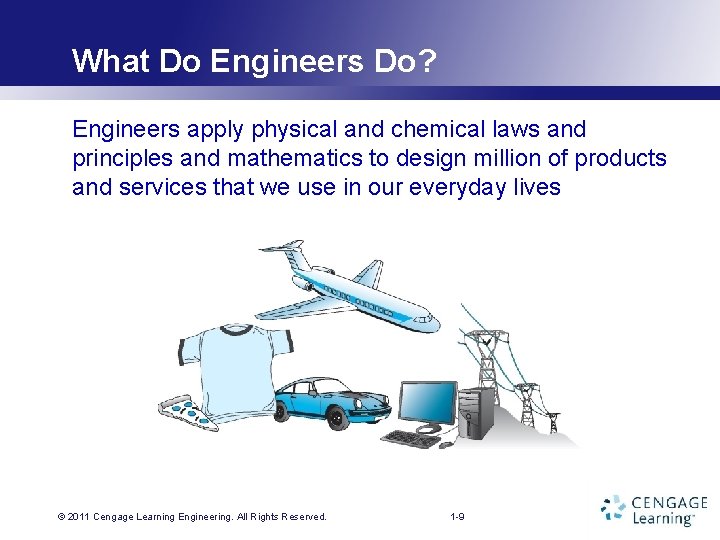 What Do Engineers Do? Engineers apply physical and chemical laws and principles and mathematics