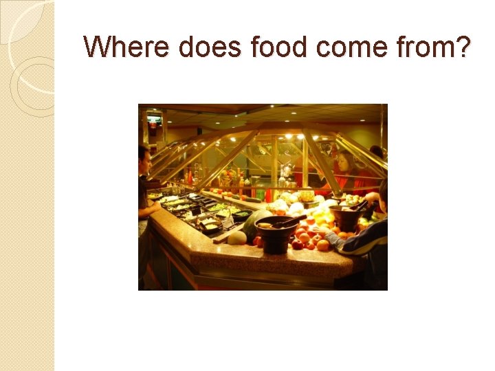 Where does food come from? Where does food come from?
