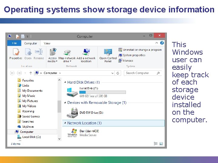 Operating systems show storage device information This Windows user can easily keep track of