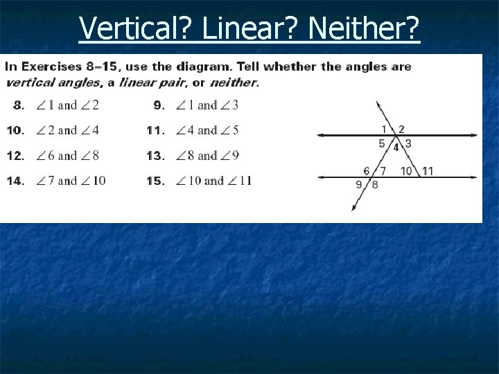 Vertical? Linear? Neither? 