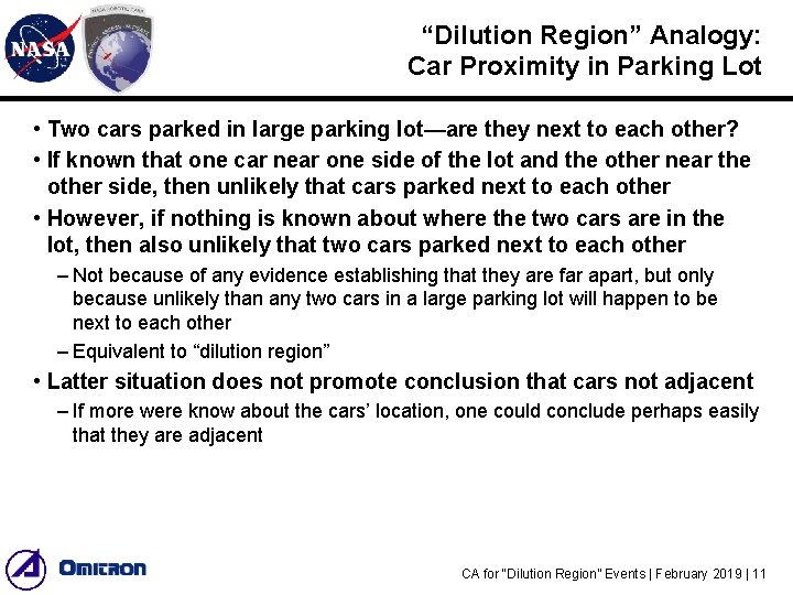 “Dilution Region” Analogy: Car Proximity in Parking Lot • Two cars parked in large “Dilution Region” Analogy: Car Proximity in Parking Lot • Two cars parked in large