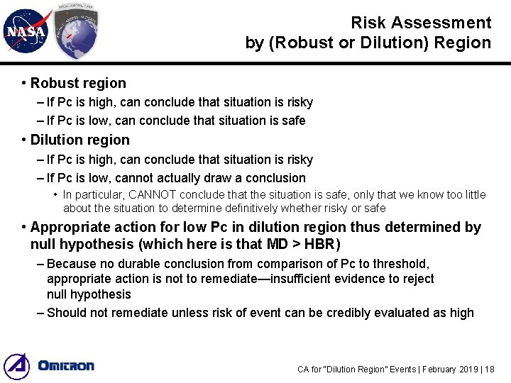 Risk Assessment by (Robust or Dilution) Region • Robust region – If Pc is Risk Assessment by (Robust or Dilution) Region • Robust region – If Pc is