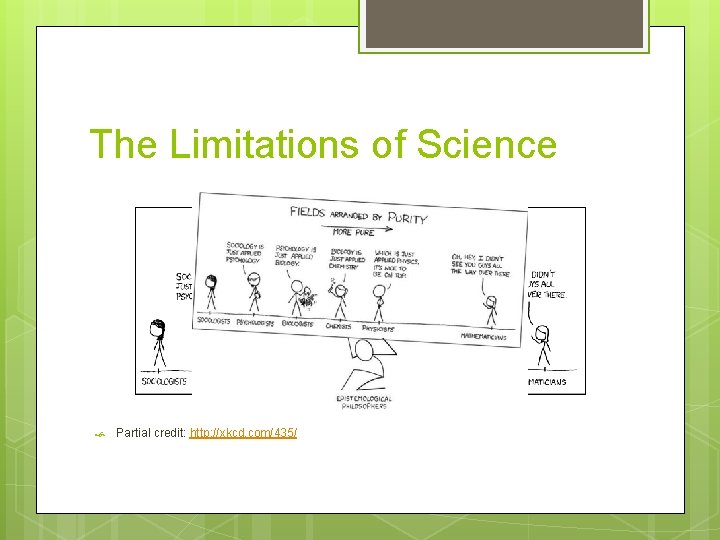 The Limitations of Science Partial credit: http: //xkcd. com/435/ 