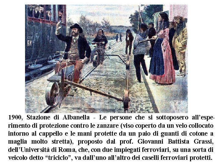 1900, Stazione di Albanella - Le persone che si sottoposero all’esperimento di protezione contro