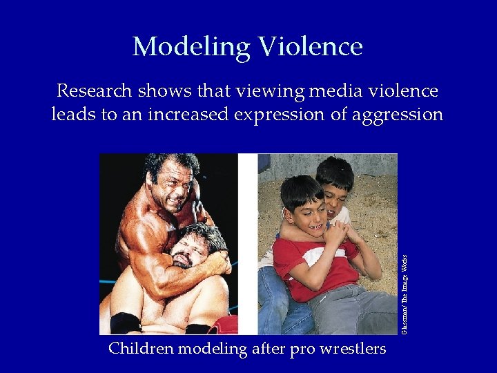 Modeling Violence Children modeling after pro wrestlers Glassman/ The Image Works Bob Daemmrich/ The