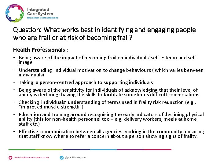 Question: What works best in identifying and engaging people who are frail or at