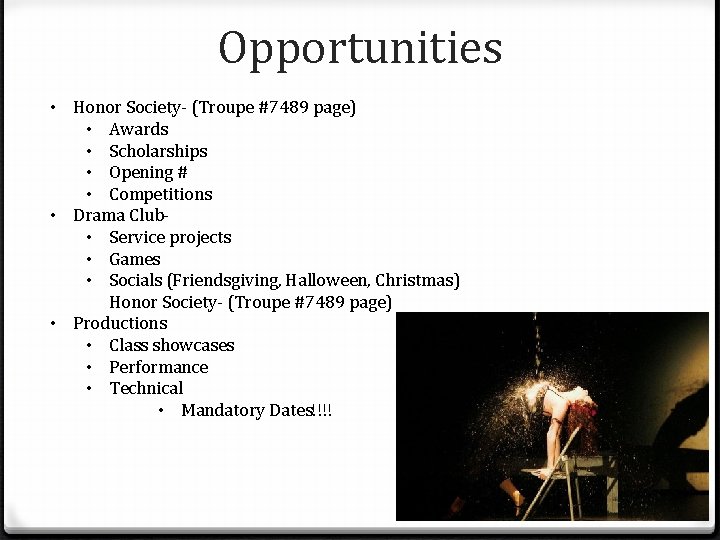Opportunities • Honor Society- (Troupe #7489 page) • Awards • Scholarships • Opening #