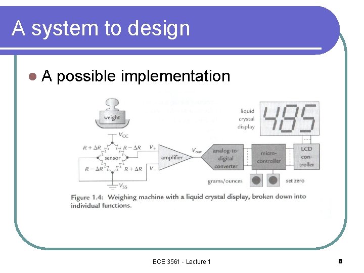 A system to design l. A possible implementation ECE 3561 - Lecture 1 8 A system to design l. A possible implementation ECE 3561 - Lecture 1 8
