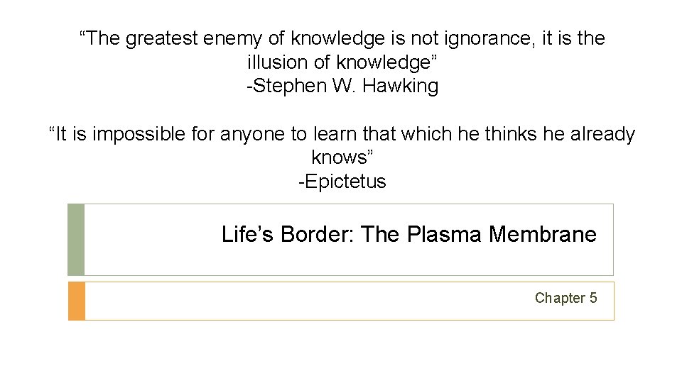 “The greatest enemy of knowledge is not ignorance, it is the illusion of knowledge”