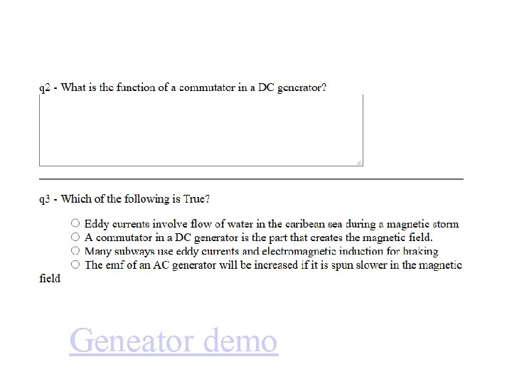 Geneator demo 
