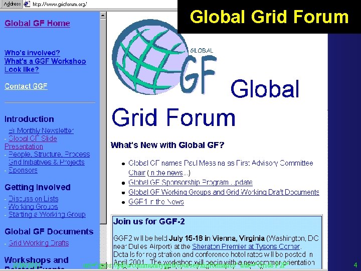 Global Grid Forum 2/26/2021 uri="gxos: //ptliu/communitygrid/courses/xinformatics" title="Grids P 2 P" 4 
