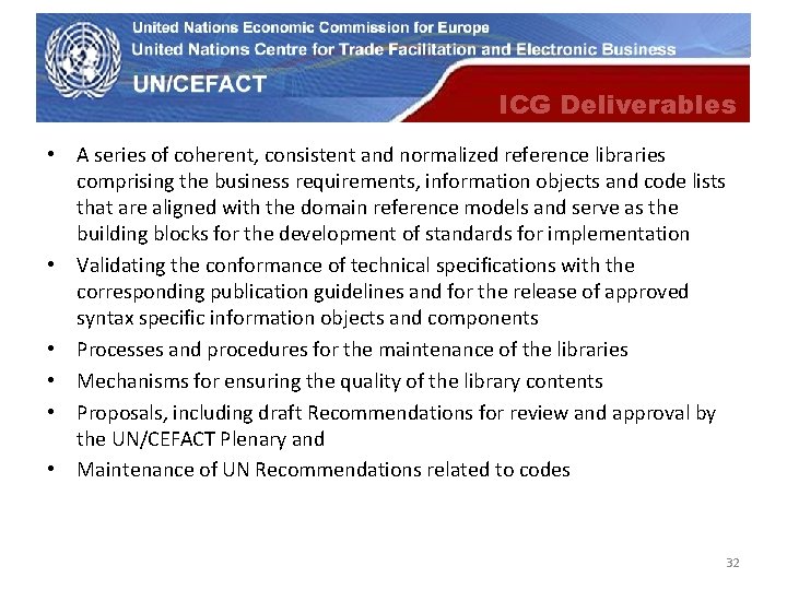 UN Economic Commission for Europe ICG Deliverables • A series of coherent, consistent and UN Economic Commission for Europe ICG Deliverables • A series of coherent, consistent and