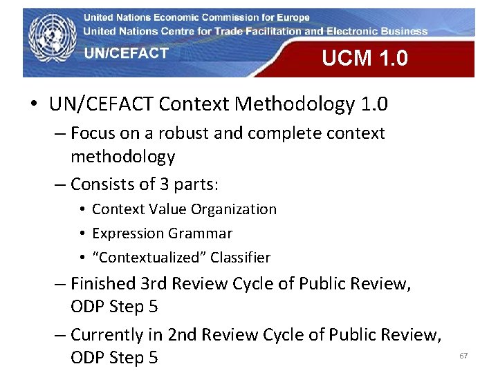 UN Economic Commission for Europe UCM 1. 0 • UN/CEFACT Context Methodology 1. 0 UN Economic Commission for Europe UCM 1. 0 • UN/CEFACT Context Methodology 1. 0