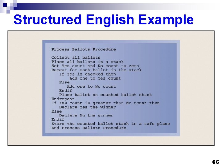 Structured English Example 66 